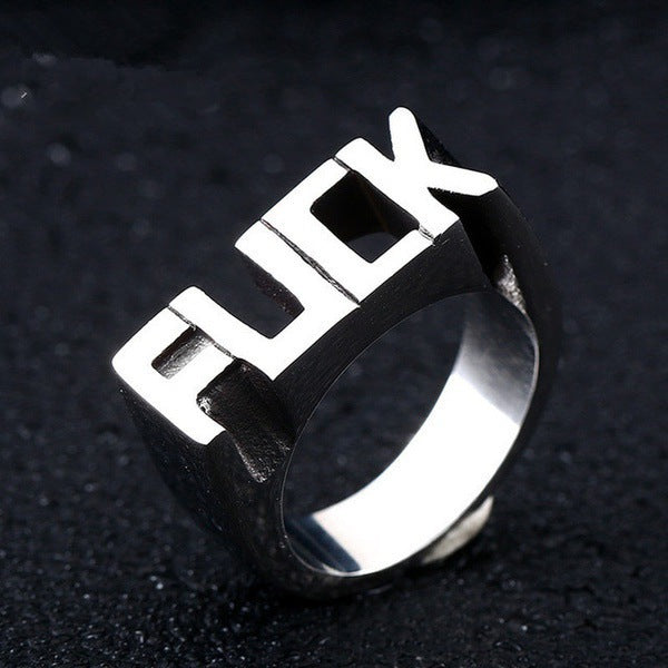 Punk Style Alphabet Alloy Ring for Men and Women - Fashion Creative Jewelry