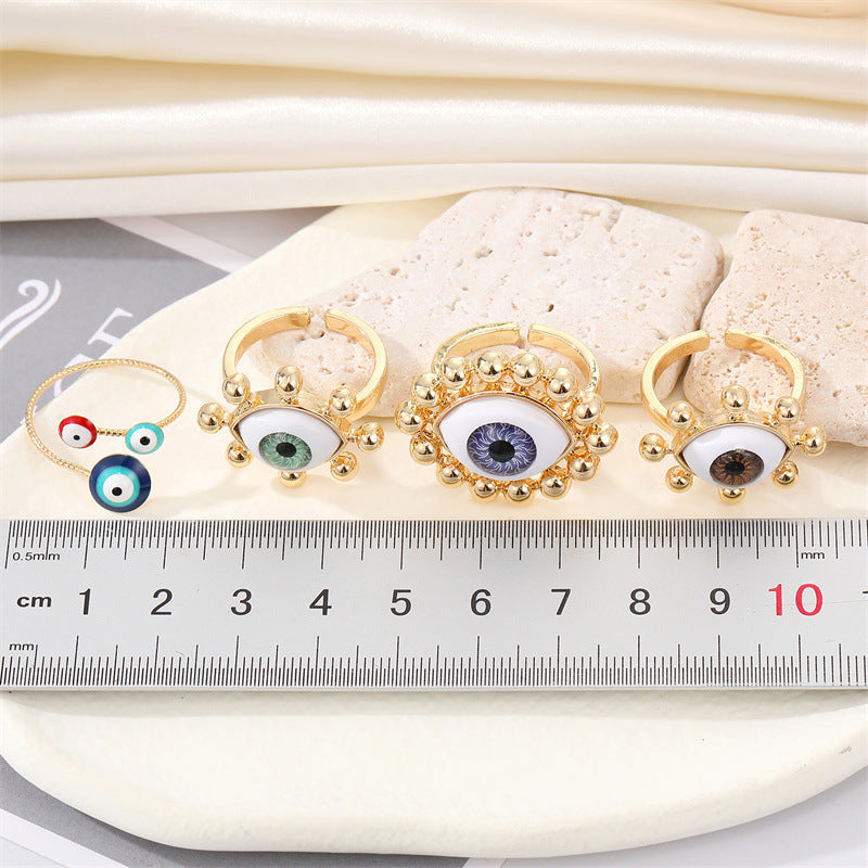 Retro Punk Demon Eye Open Ring for Women - Three-Dimensional Creative Design