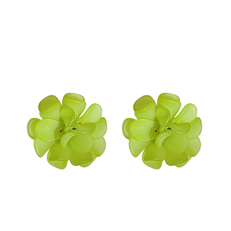 New Trendy Resin Flower Stud Earrings for Women