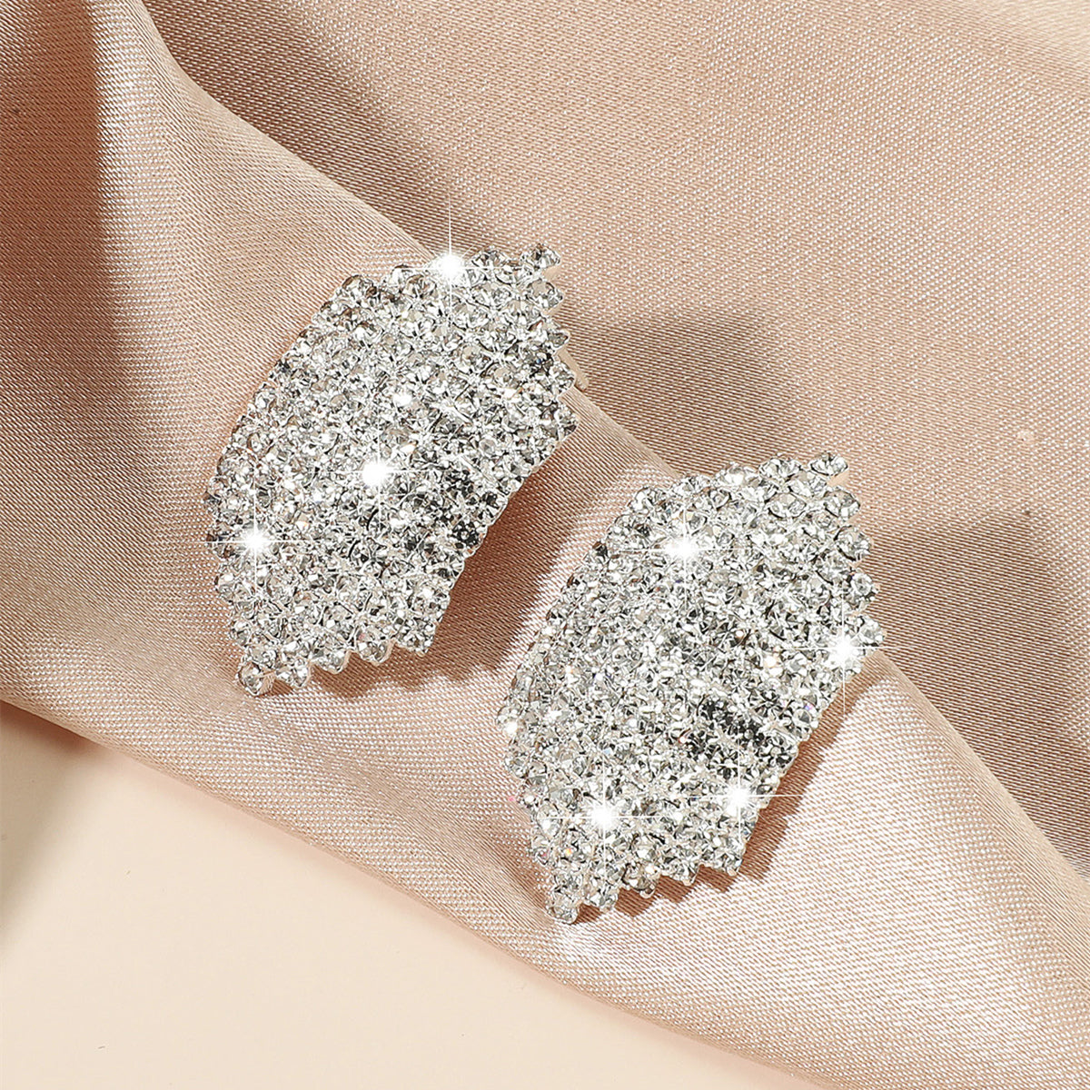 Geometric Diamond Stud Earrings for Women - Elegant Party Jewelry Accessory