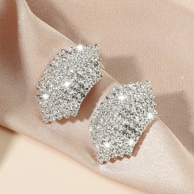 Geometric Diamond Stud Earrings for Women - Elegant Party Jewelry Accessory