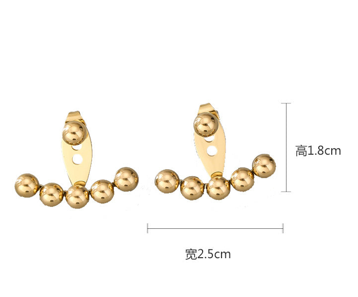 Stainless Steel Titanium Bead Earrings - Minimalist Luxury Design