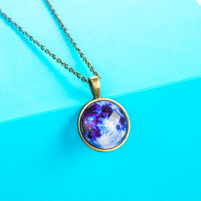 Universe Starry Sky Luminous Gem Pendant Necklace