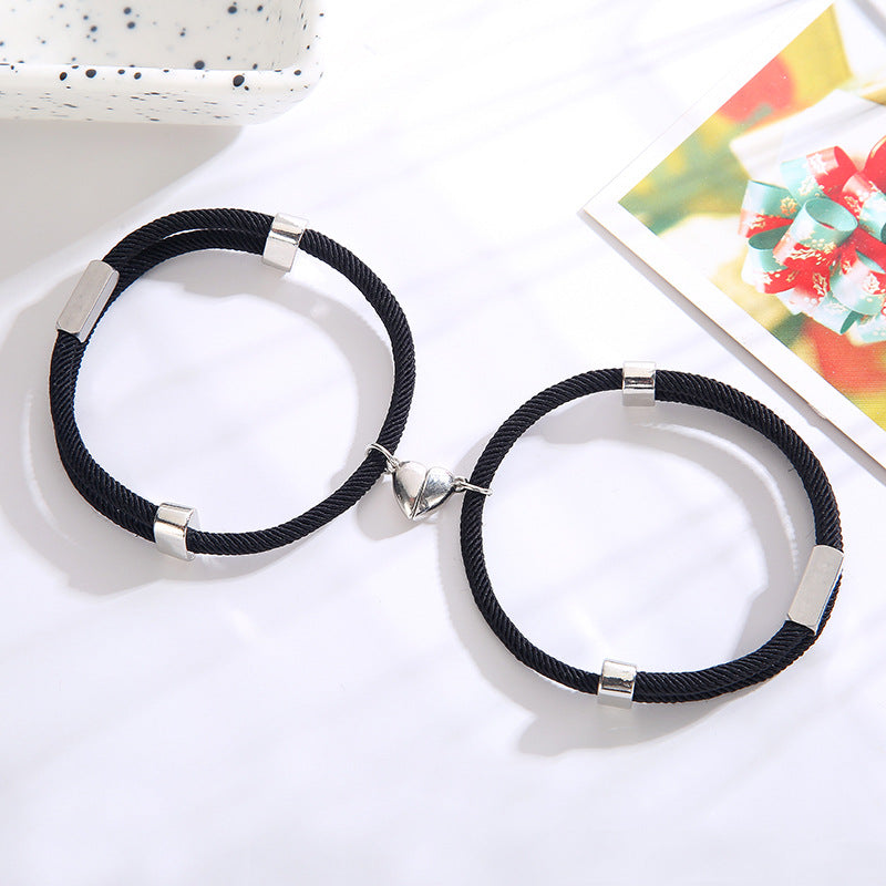 Stainless Steel Heart Magnet Bracelet & Adjustable Shoe Strap Heel Grip