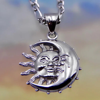 Creative Retro Hip-hop Daisy Butterfly Smiley Face Sun Pendant Necklace