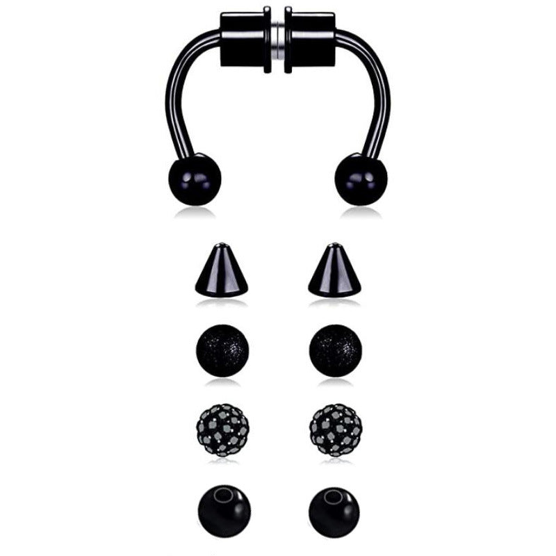 Pastoral Geometric Magnetic Stainless Steel Clip-On Nose Ring