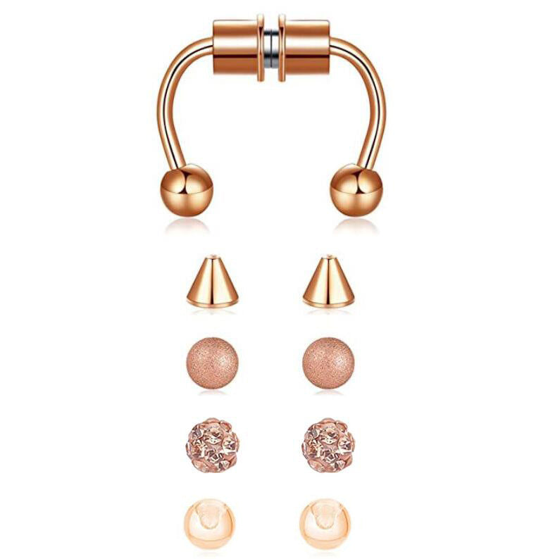 Pastoral Geometric Magnetic Stainless Steel Clip-On Nose Ring