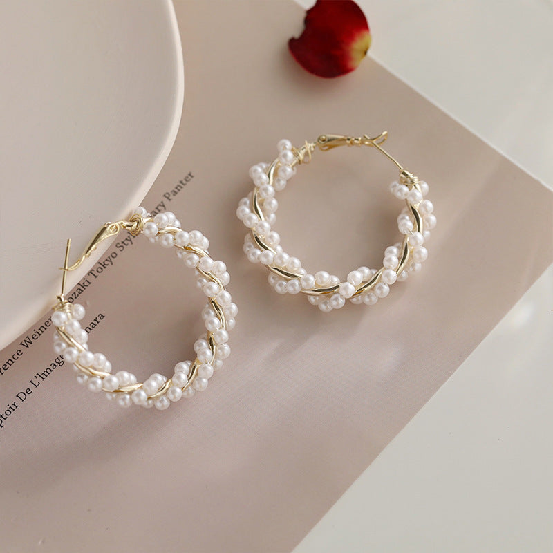 Elegant Pearl Circle Earrings for Women - 2022 Trendy Statement Jewelry