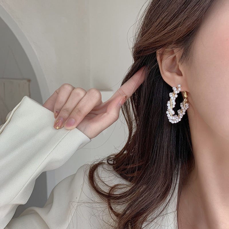 Elegant Pearl Circle Earrings for Women - 2022 Trendy Statement Jewelry