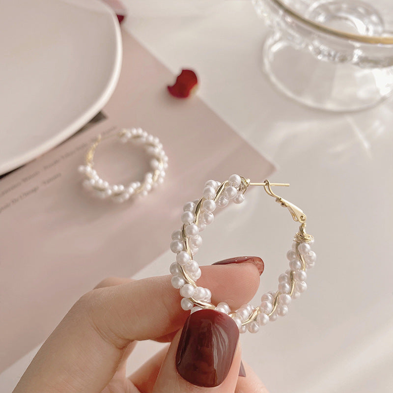 Elegant Pearl Circle Earrings for Women - 2022 Trendy Statement Jewelry