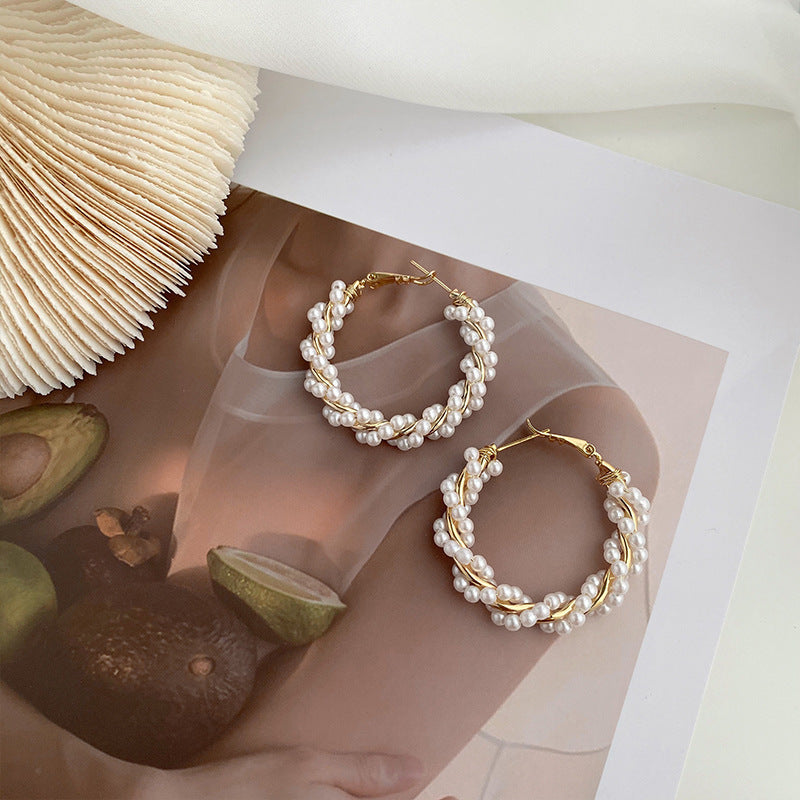 Elegant Pearl Circle Earrings for Women - 2022 Trendy Statement Jewelry
