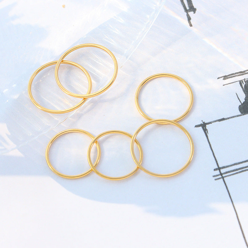 18k Gold Plated Titanium Steel Minimalist Band Ring