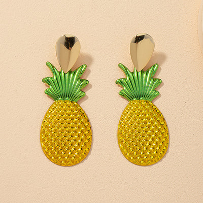 Pineapple Colorful Metal Statement Earrings for Women