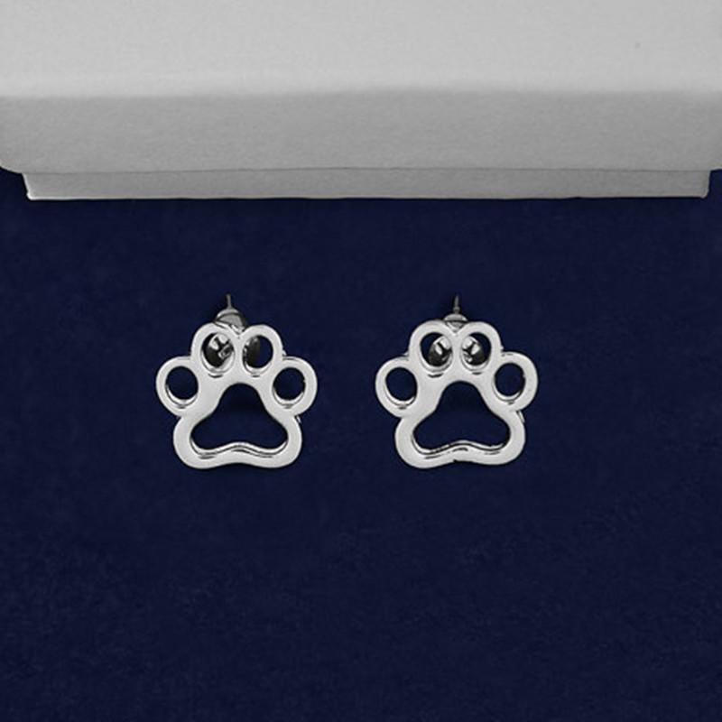 Hollow Cat and Dog Paw Alloy Earrings