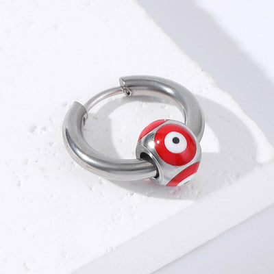 Punk Devil's Eye Stainless Steel Hoop Earrings