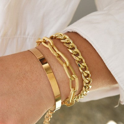 Punk Style Multi-layer Snake Bone Chain Bracelet Set