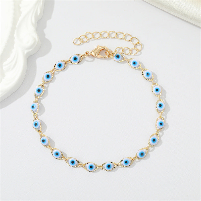Retro Ethnic Multi-Color Evil Eye Bracelet Anklet