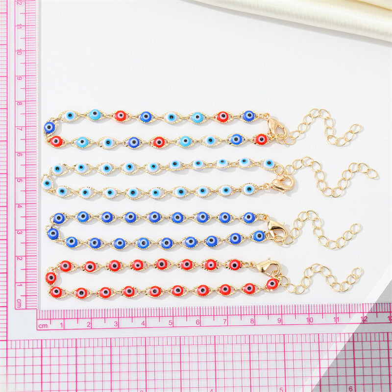 Retro Ethnic Multi-Color Evil Eye Bracelet Anklet