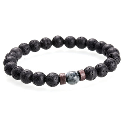 Retro Geometric Lava Stone Diffuser Bracelet for Men