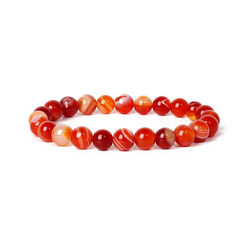 Retro Geometric Amethyst Agate Beaded Bracelet Set