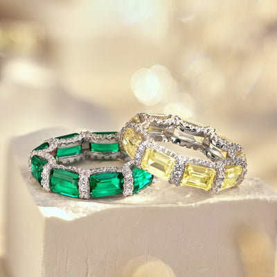 Retro Geometric Sterling Silver Zircon Ring