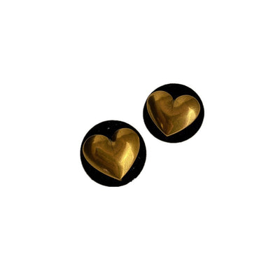 Vintage Heart-Shaped Floral Bow Knot Earrings with Artificial Pearls and Rhinestones
