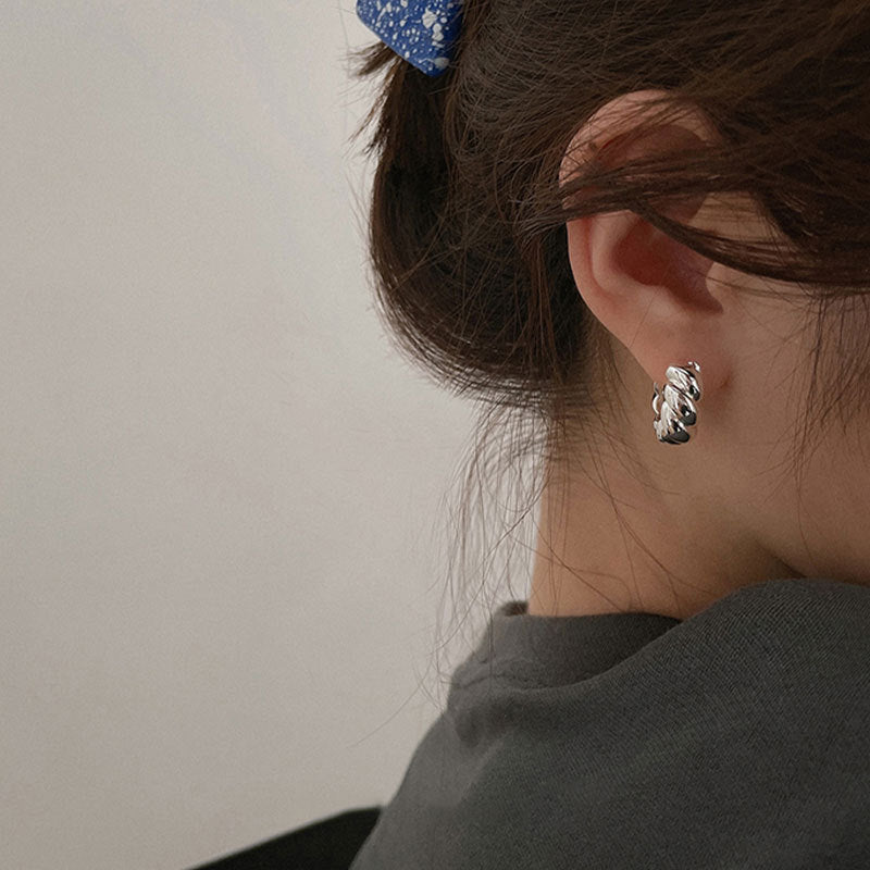 Retro Twisted Copper Threaded Minimalist Earrings