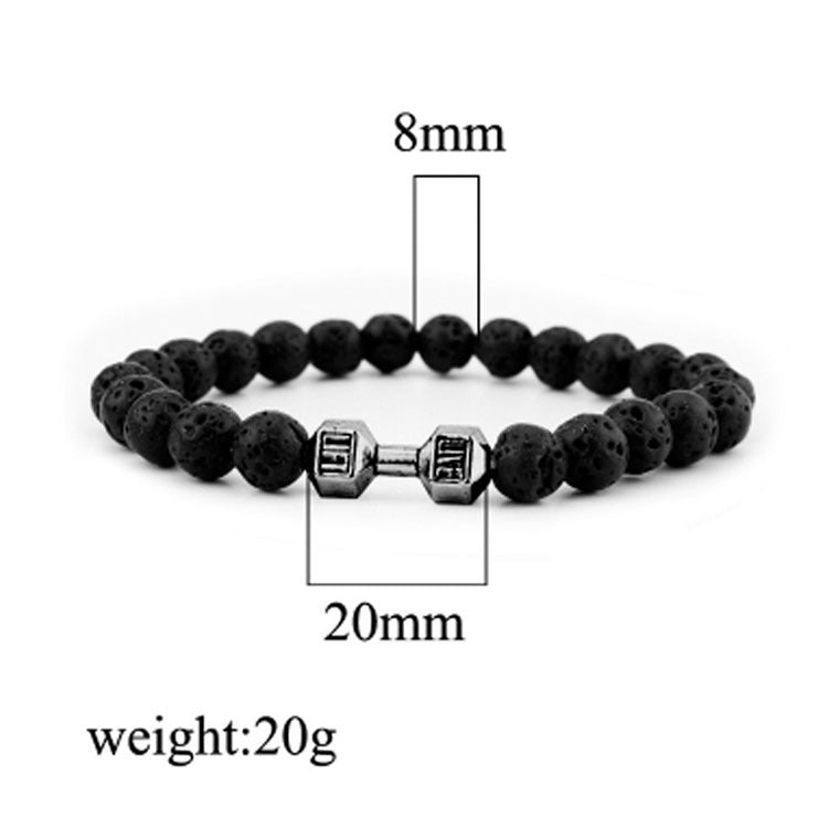 Retro Turquoise Volcanic Rock Beaded Bracelet for Men