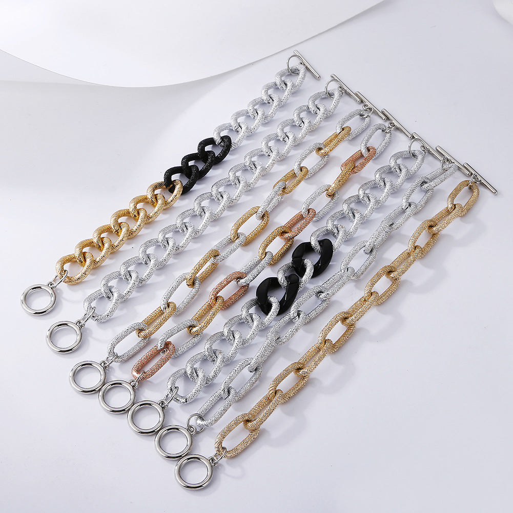 Retro Matte Multicolor Twist Chain Bracelet