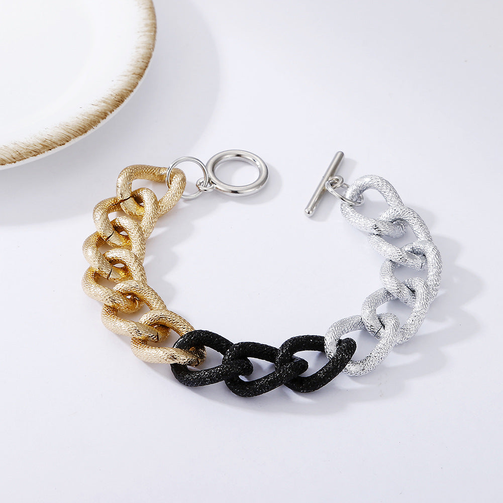 Retro Matte Multicolor Twist Chain Bracelet