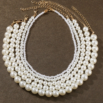 Retro Pearl Chain Necklace with High-Quality Faux Pearls