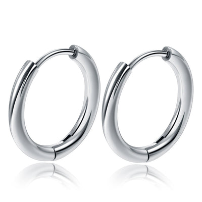 Retro Stainless Steel Plated Hoop Earrings for Men and Women