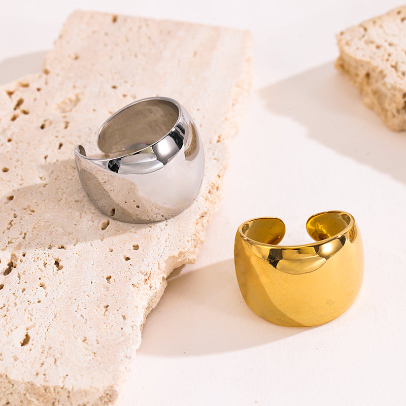 Retro Stainless Steel Adjustable Statement Ring