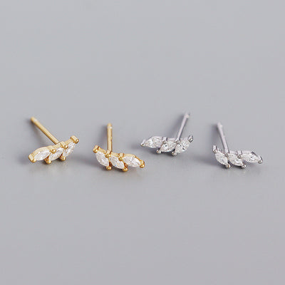 S925 Silver Geometric Zircon Star Stud Earrings Set