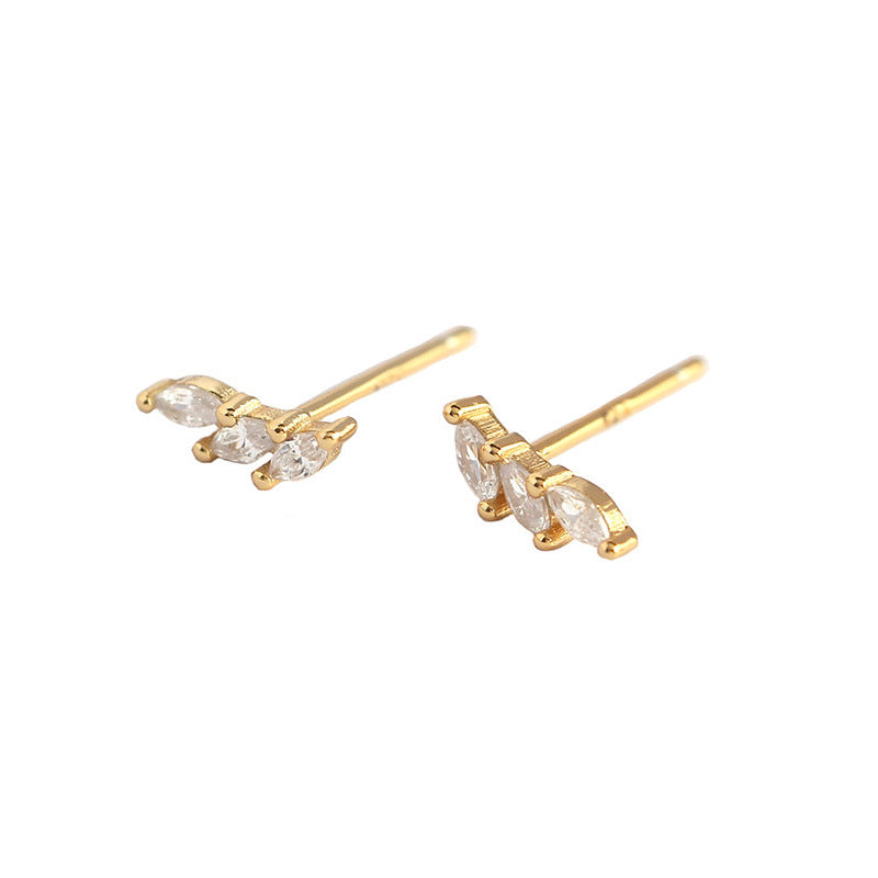S925 Silver Geometric Zircon Star Stud Earrings Set