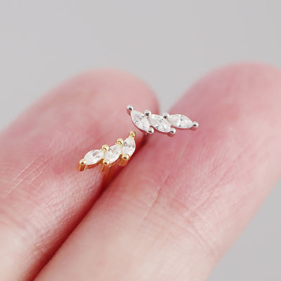 S925 Silver Geometric Zircon Star Stud Earrings Set