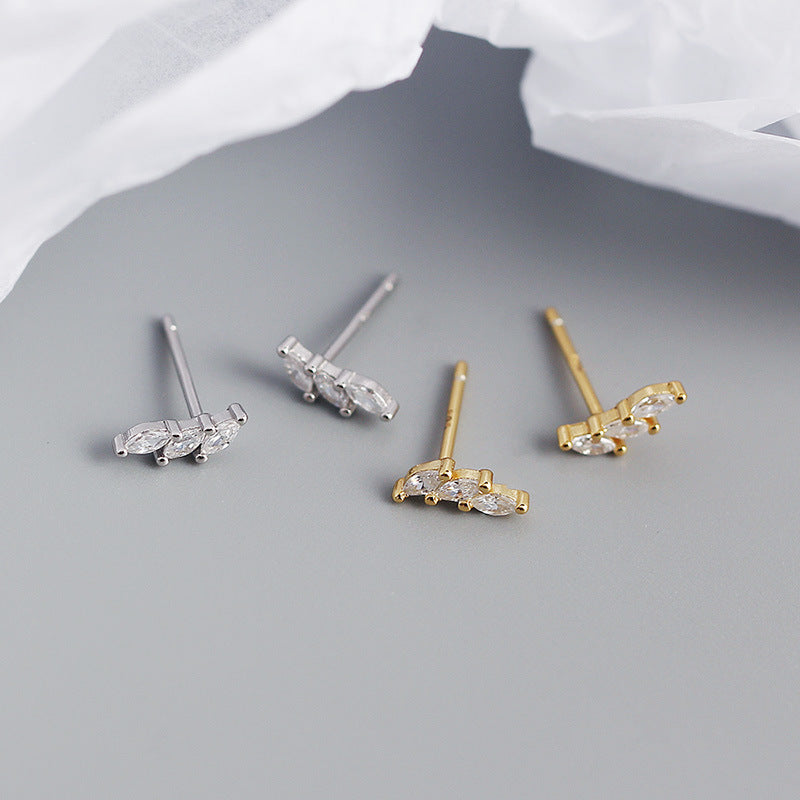 S925 Silver Geometric Zircon Star Stud Earrings Set