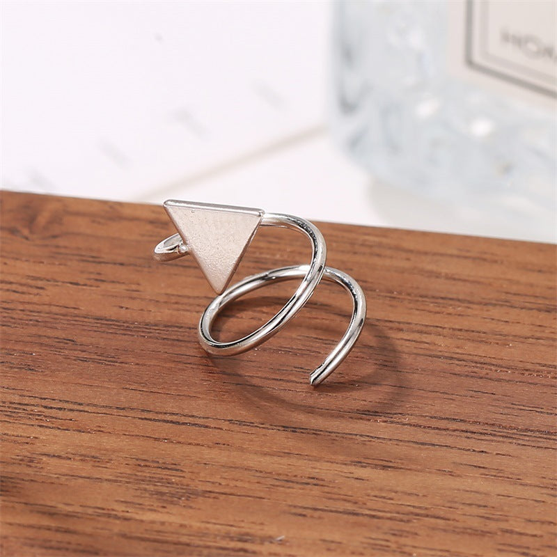 Silver Star Heart Twist Earrings - Minimalist Korean Design