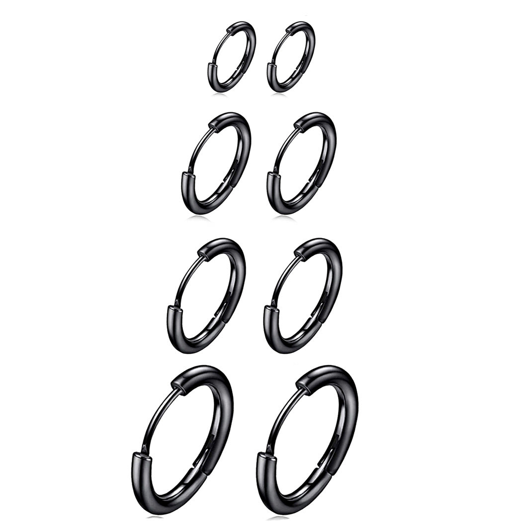 Simple Retro Stainless Steel Hoop Earrings