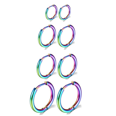Simple Retro Stainless Steel Hoop Earrings