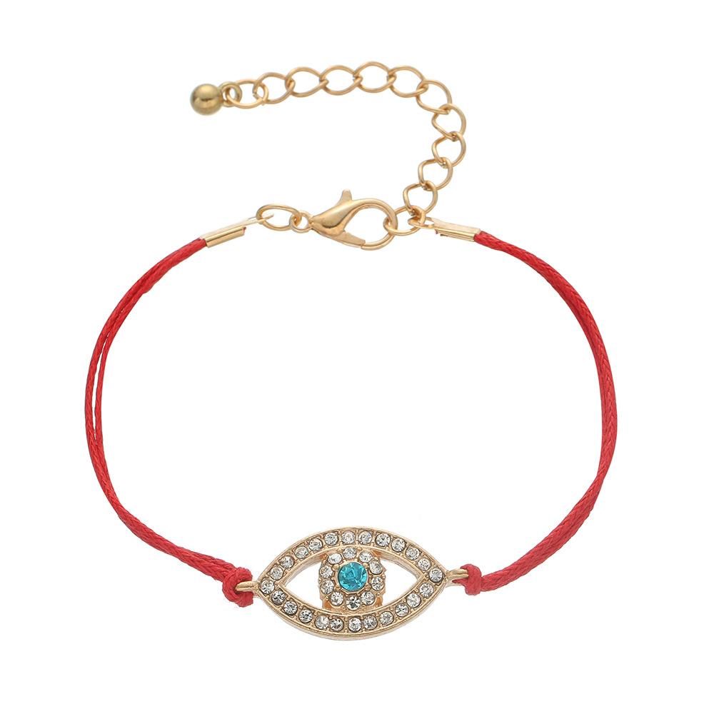 Simple Alloy Gemstone Fatima Evil Eye Bracelet