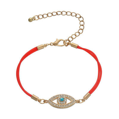 Simple Alloy Gemstone Fatima Evil Eye Bracelet