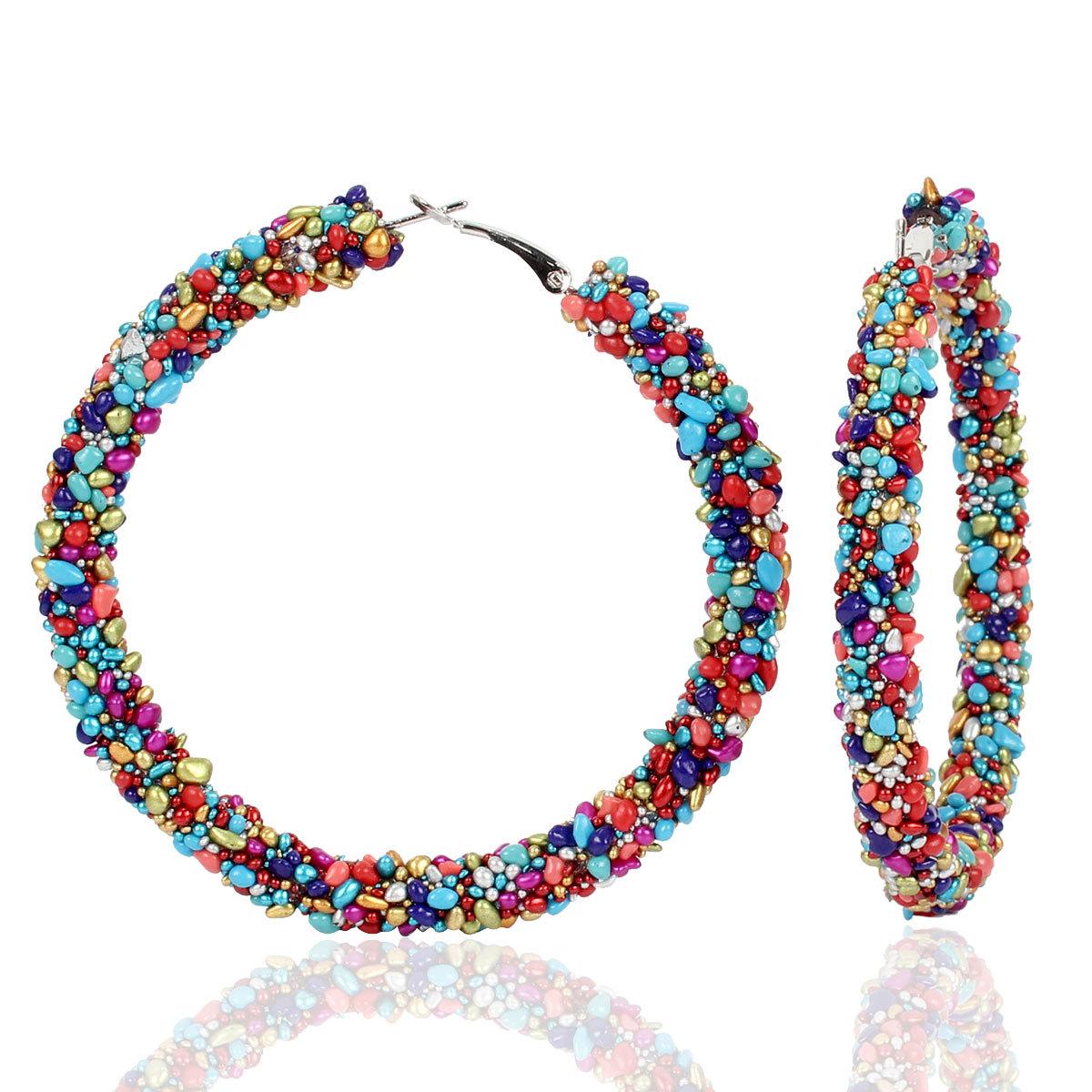 Simple and Stylish Raw Stone Hoop Earrings for Women