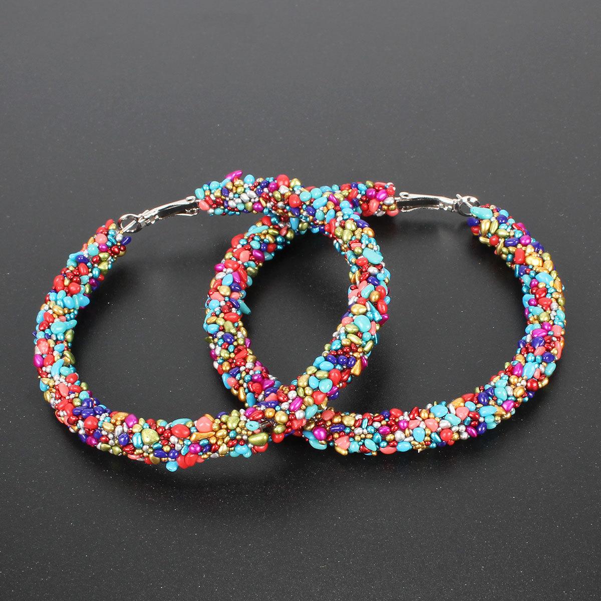 Simple and Stylish Raw Stone Hoop Earrings for Women