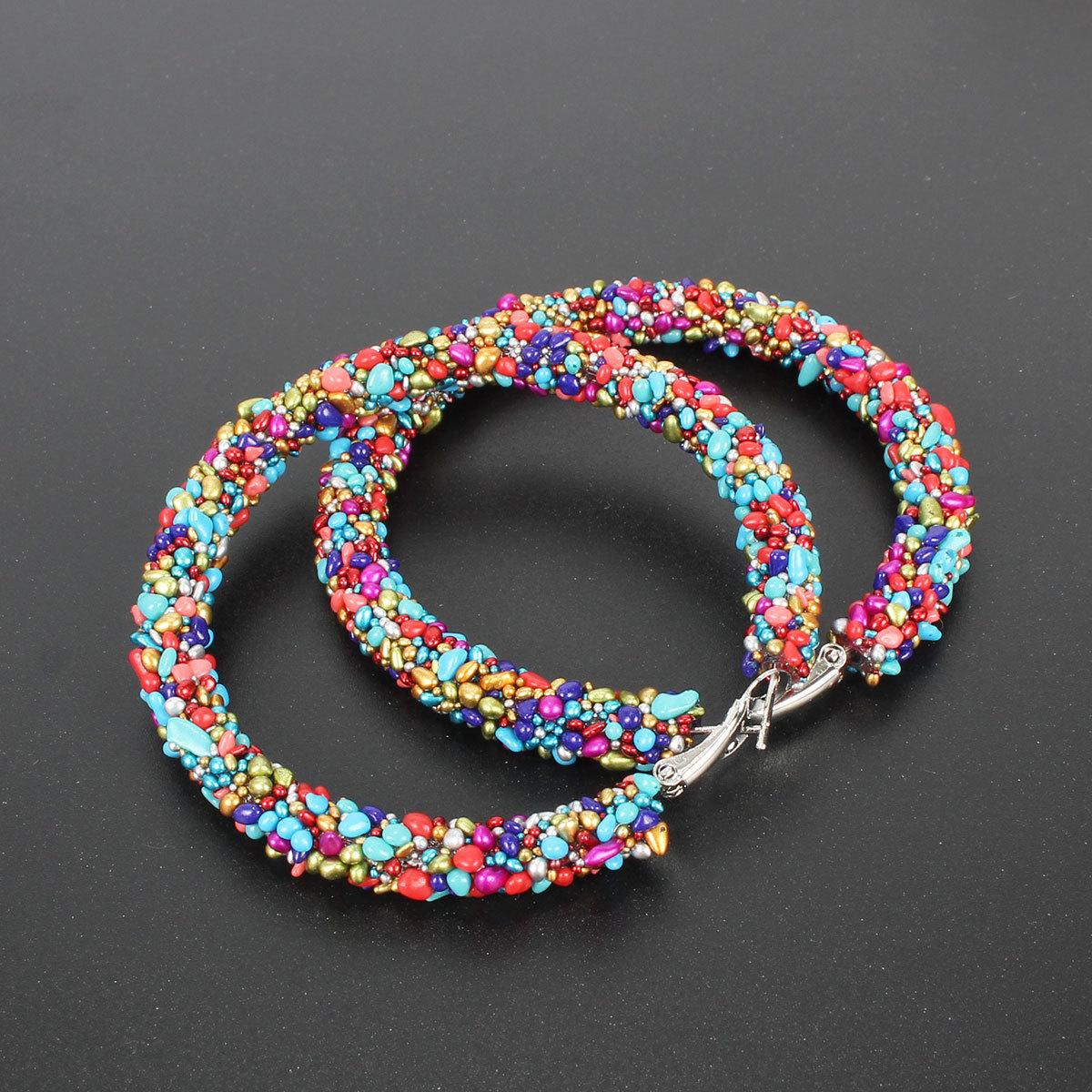 Simple and Stylish Raw Stone Hoop Earrings for Women