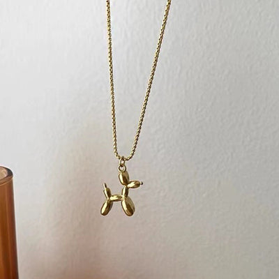 Simple Balloon Dog Pendant Necklace - Unisex Street Style Statement Jewelry Gift