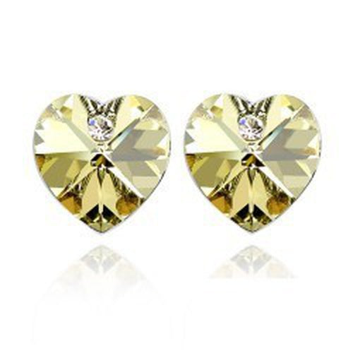 Colorful Heart Crystal Alloy Stud Earrings