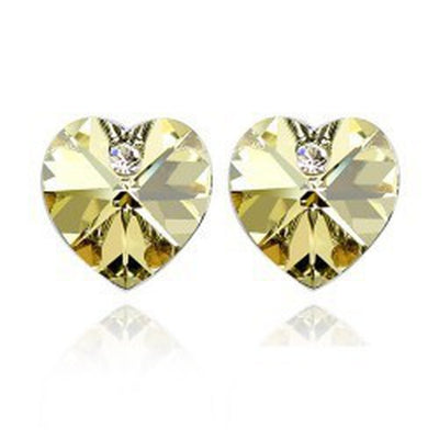 Colorful Heart Crystal Alloy Stud Earrings