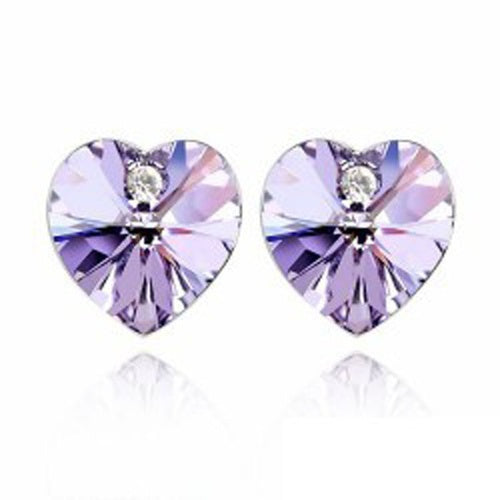 Colorful Heart Crystal Alloy Stud Earrings