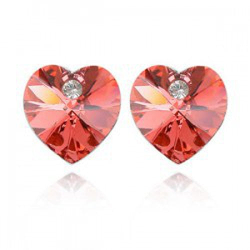 Colorful Heart Crystal Alloy Stud Earrings